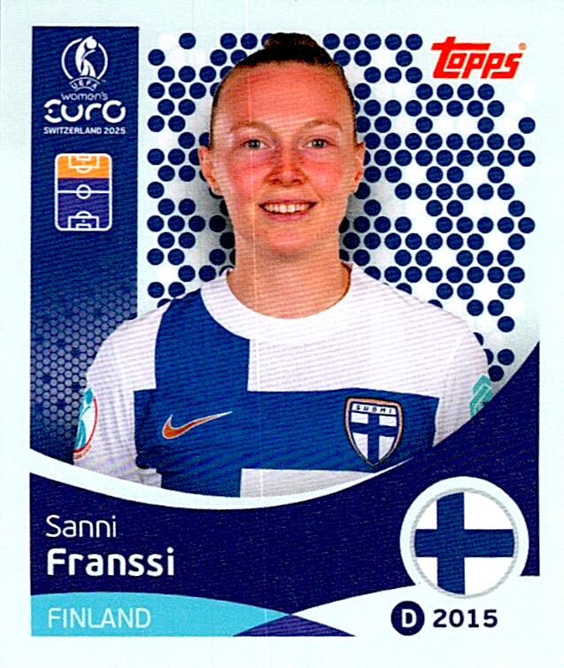 TOPPS WOMEN´S EURO SWITZERLAND 2025 SANNI FRANSSI Nº90