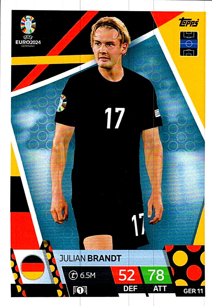 TOPPS MATCH ATTAX UEFA EURO 2024 JULIAN BRADT ALEMANIA NºGER11