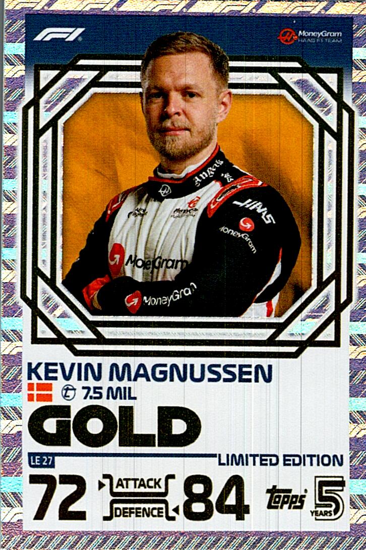 TOPPS TURBO ATTAX 2024 KEVIN MAGNUSSEN GOLD LE27