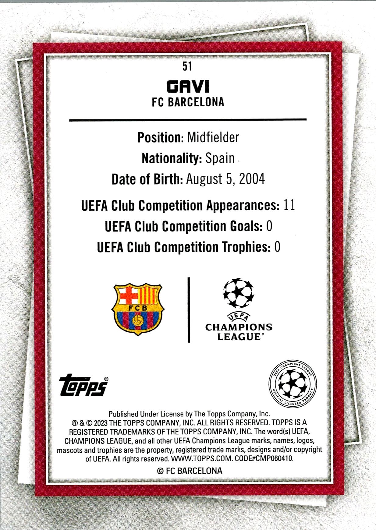 TOPPS SUPER STARS 2022/2023 GAVI Nº51