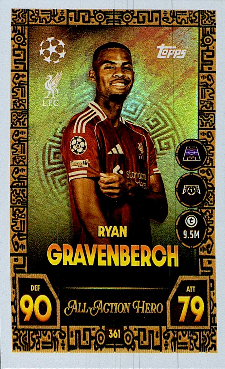 MATCH ATTAX CHAMPIONS LEAGUE 2025/2026 GRAVENBERCH ALL ACTION HERO Nº361