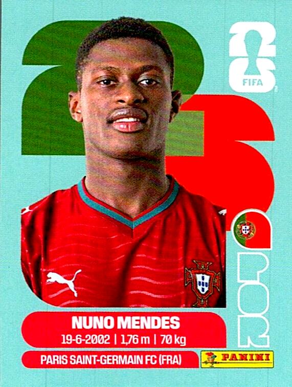 STICKERS FIFA WORLD CUP 2026 NUNO MENDES NºPOR 7