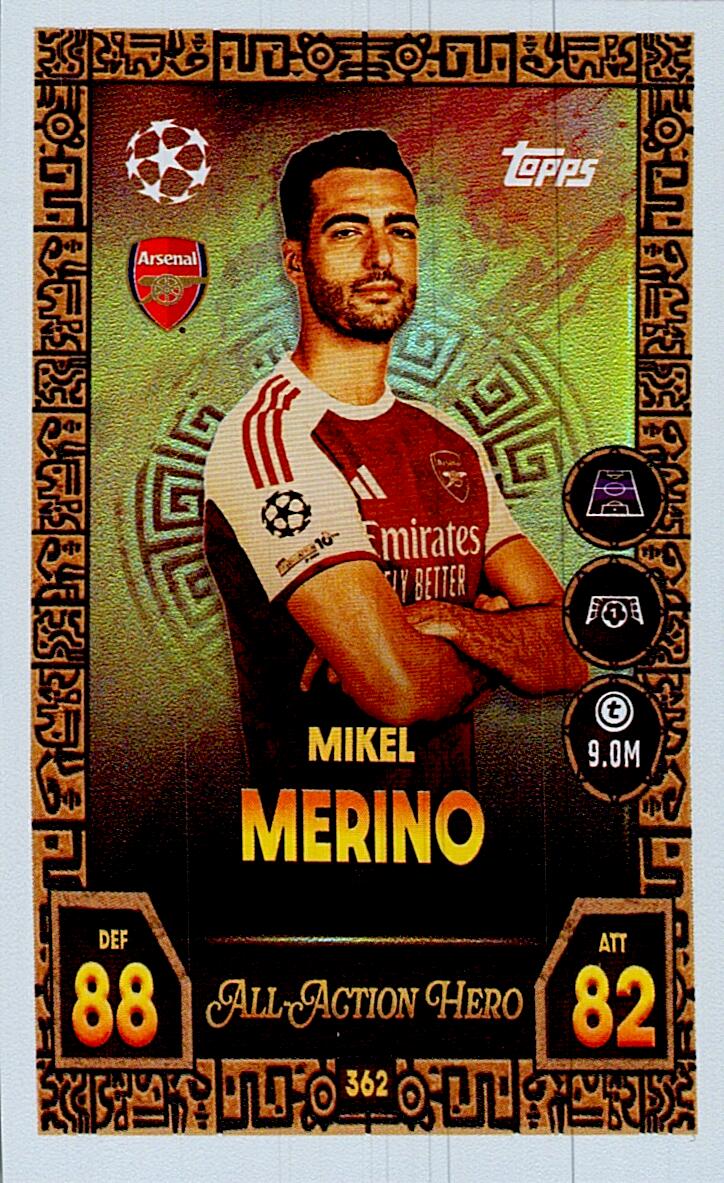 MATCH ATTAX CHAMPIONS LEAGUE 2025/2026 MIKEL MERINO ALL ACTION HERO Nº362