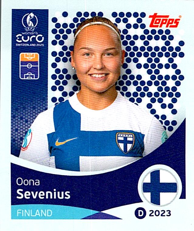 TOPPS WOMEN´S EURO SWITZERLAND 2025 OONA SEVENIUS Nº91