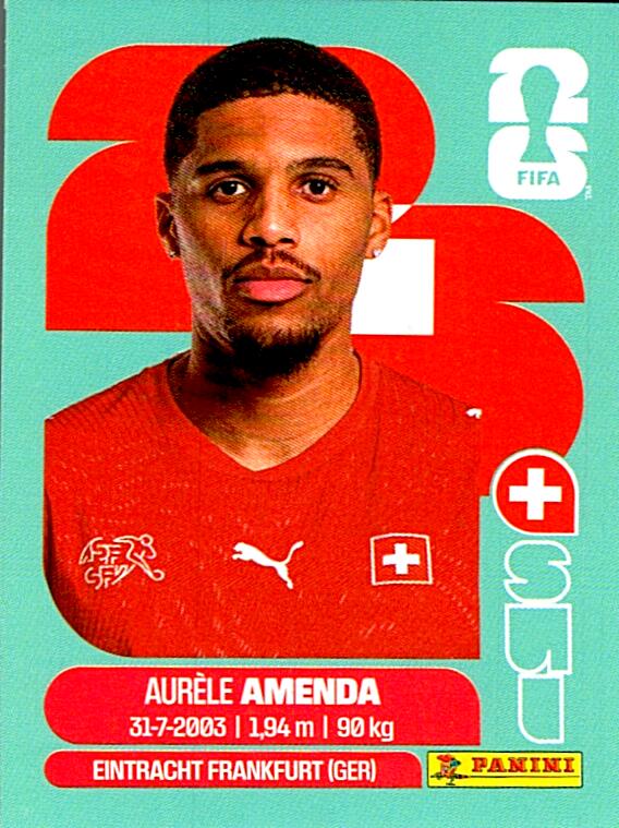 STICKERS FIFA WORLD CUP 2026 AURELE AMENDA NºSUI 7