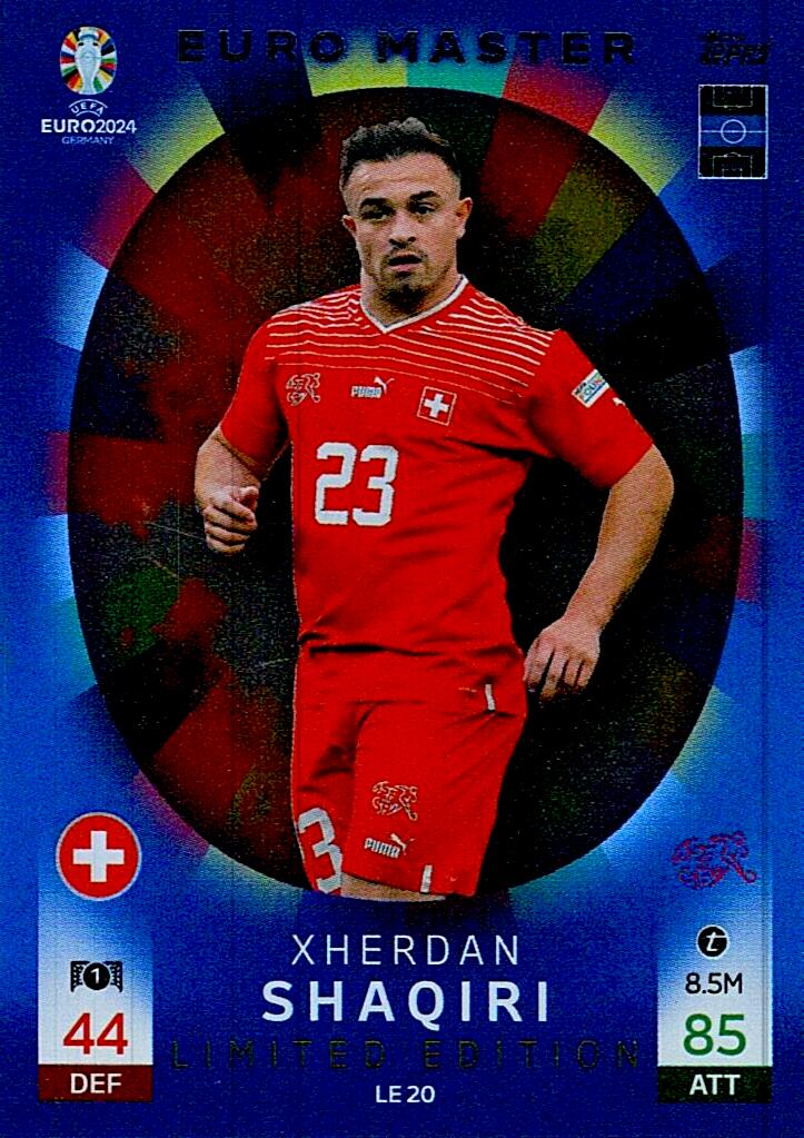 TOPPS MATCH ATTAX UEFA EURO 2024 XHERDAN SHAQIRI LIMITED EDITION NºLE20