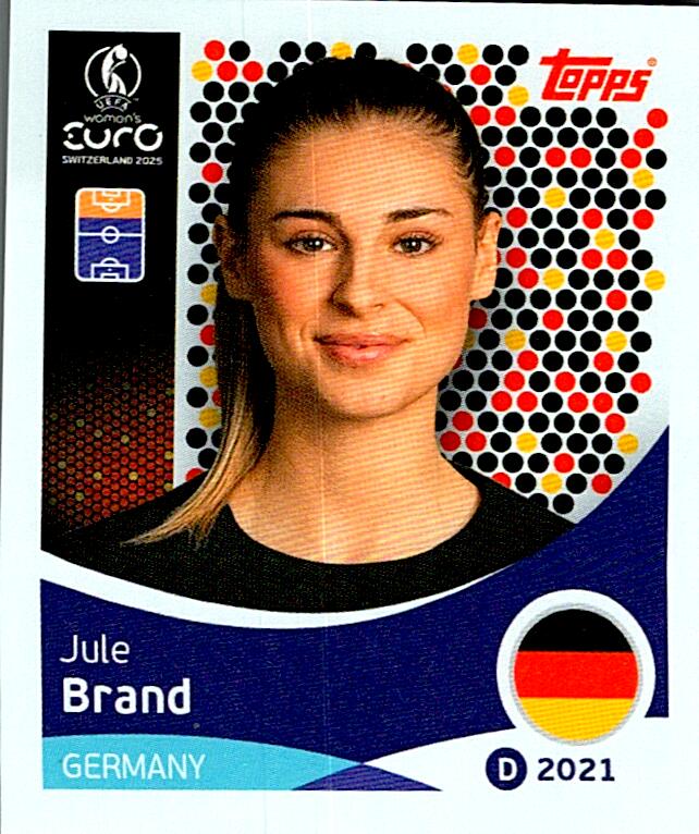 TOPPS WOMEN´S EURO SWITZERLAND 2025 JULE BRAND Nº187