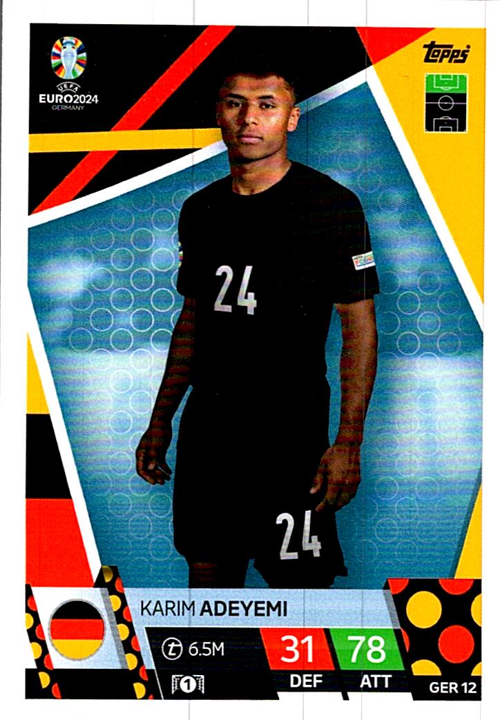 TOPPS MATCH ATTAX UEFA EURO 2024 KARIM ADEYEMI ALEMANIA NºGER12