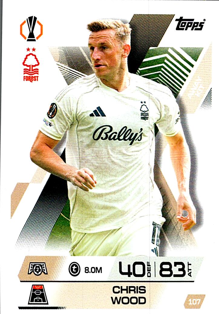 TOPPS MATCH ATTAX EXTRA 2025/26 CHRIS WOOD Nº107