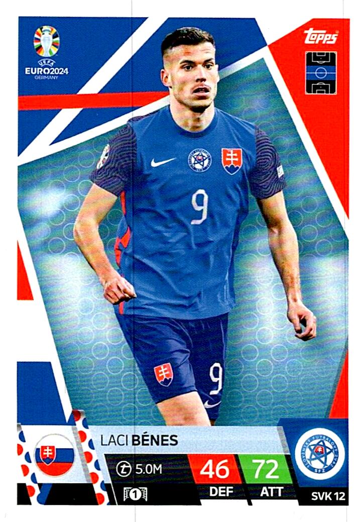 TOPPS MATCH ATTAX UEFA EURO 2024 LACI BENES ESLOVAQUIA NºSVK12