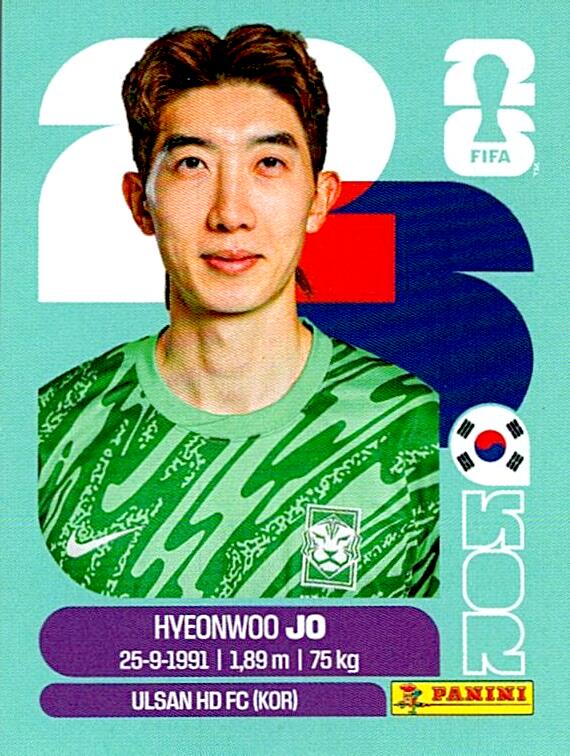 STICKERS FIFA WORLD CUP 2026 HYEONWOO JO NºKOR 2