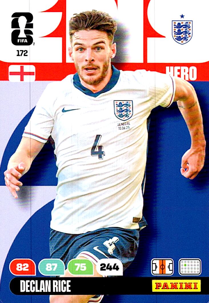 ADRENALYN WORLD CUP 2026 DECLAN RICE ENGLAND Nº172