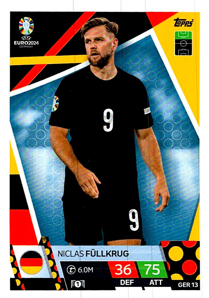 TOPPS MATCH ATTAX UEFA EURO 2024 NICLAS FÜLLKRUG ALEMANIA NºGER13