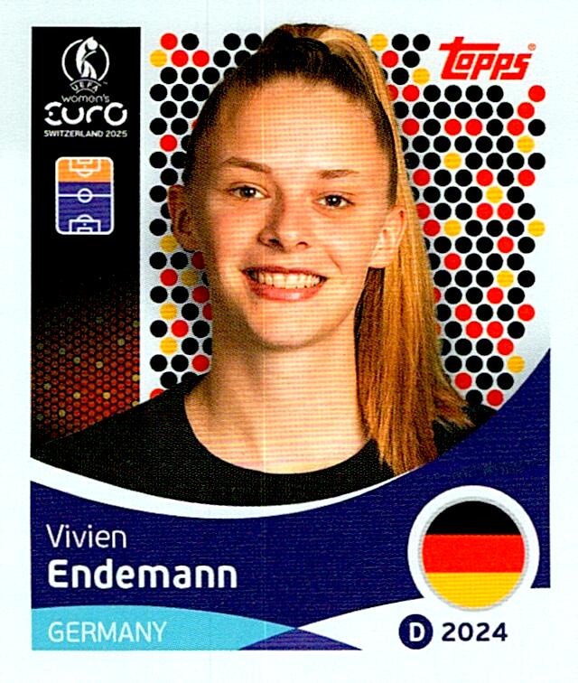 TOPPS WOMEN´S EURO SWITZERLAND 2025 VIVIEN ENDEMANN Nº188