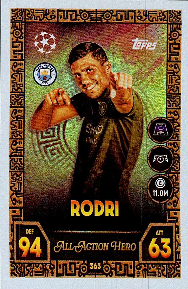 MATCH ATTAX CHAMPIONS LEAGUE 2025/2026 RODRI ALL ACTION HERO Nº363