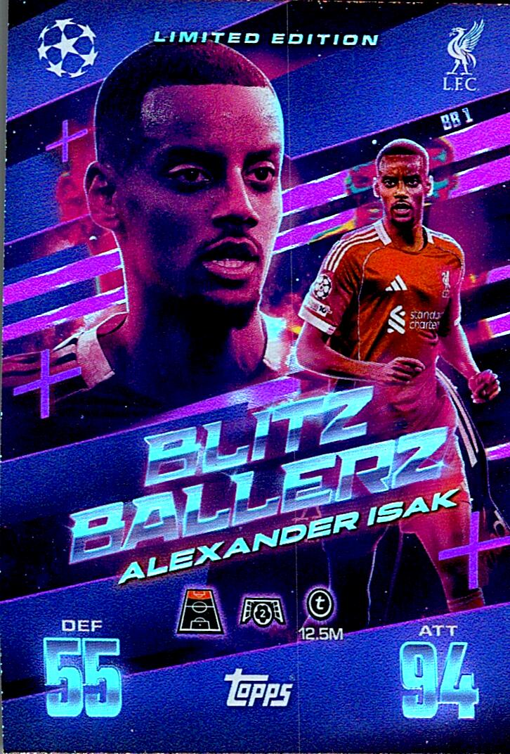 TOPPS MATCH ATTAX EXTRA 2025/26 ALEXANDER ISAK BLITZ BALLERZ NºBB1