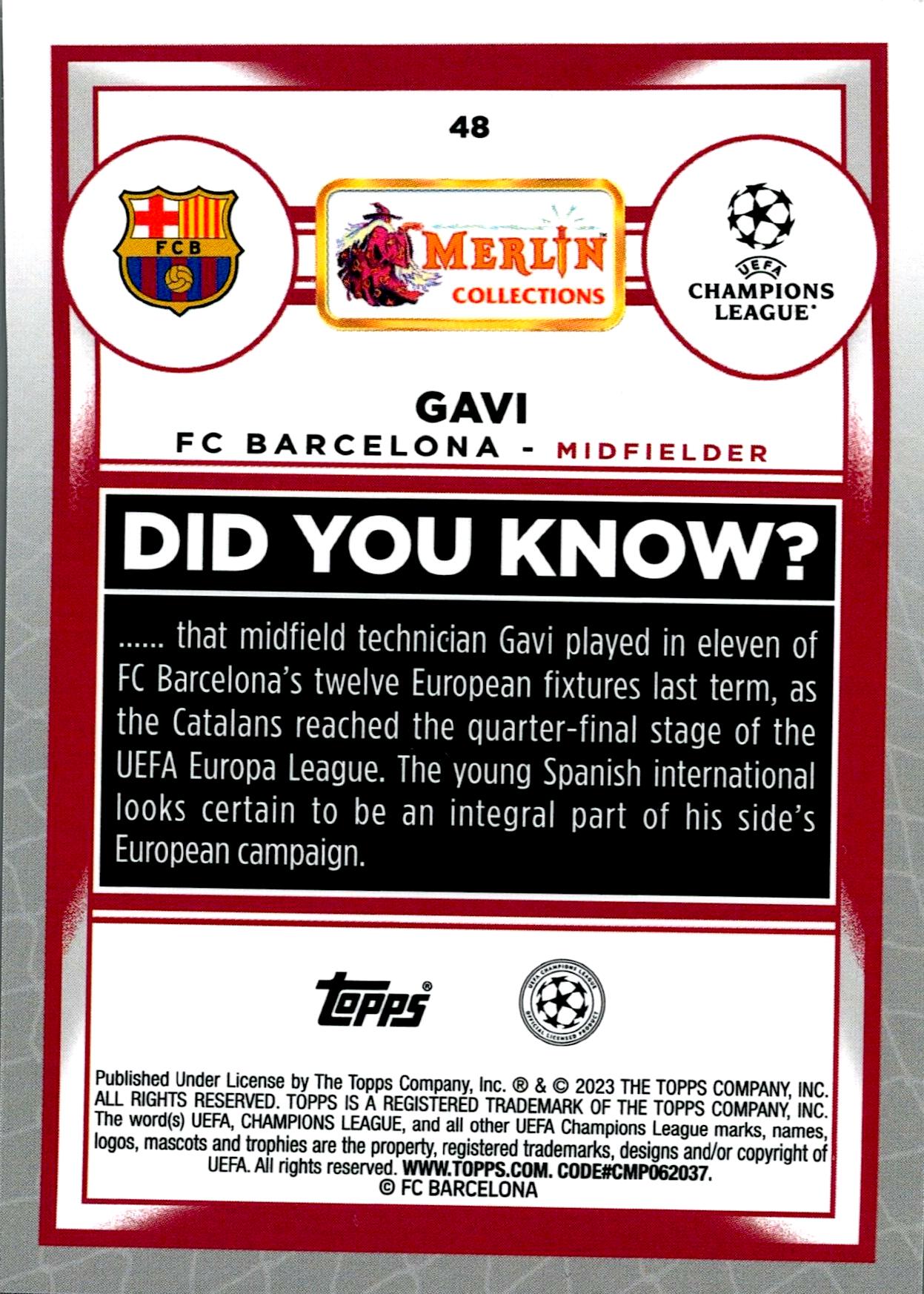 TOPPS MERLIN UCL 2022/2023 - GAVI Nº48