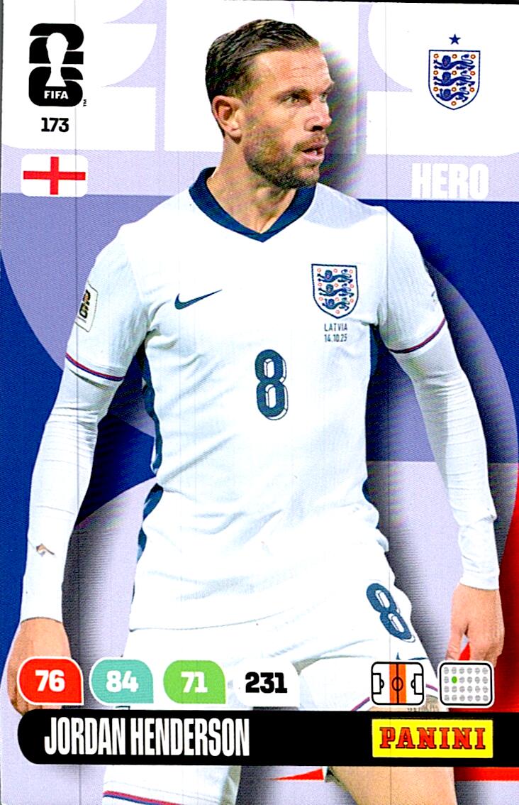 ADRENALYN WORLD CUP 2026 JORDAN HENDERSON ENGLAND Nº173