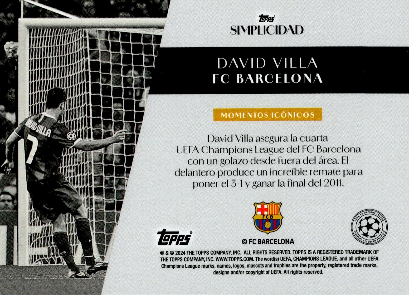 TOPPS SIMPLICIDAD 2023/2024 DAVID VILLA