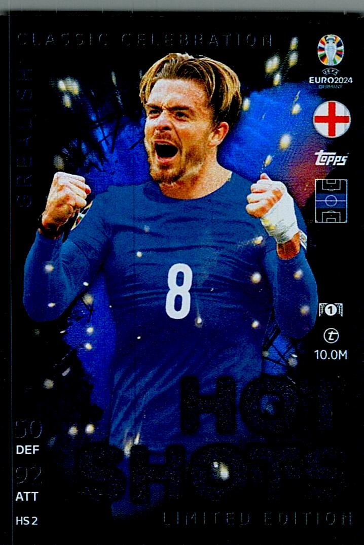 TOPPS MATCH ATTAX UEFA EURO 2024 GREALISH HOT SHOTS LIMITED EDITION NºHS2