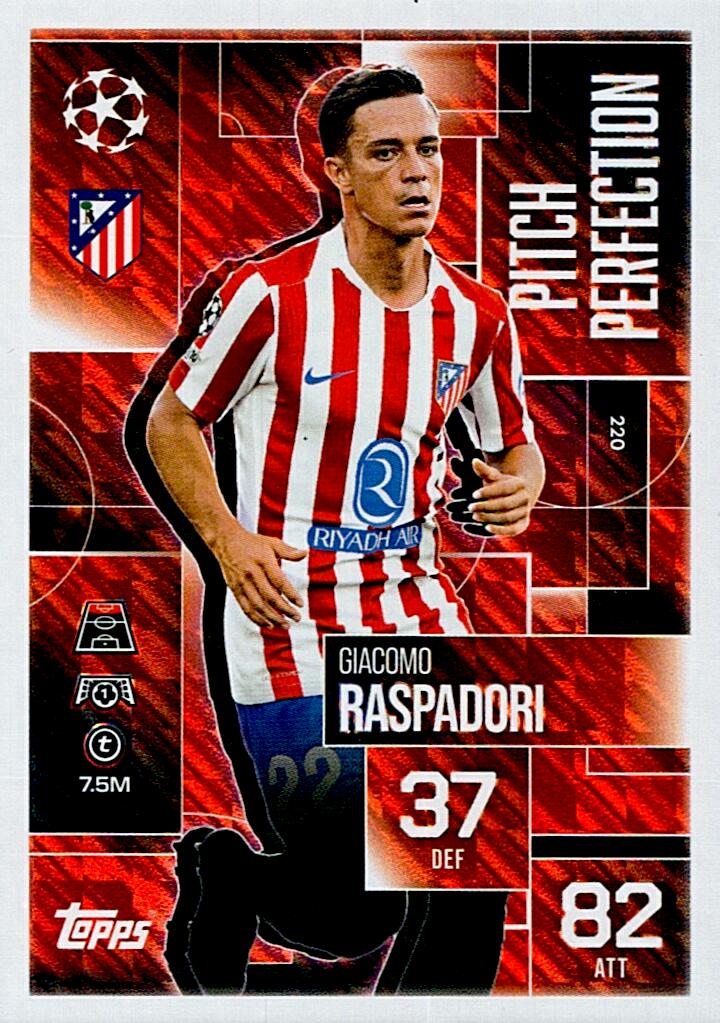TOPPS MATCH ATTAX EXTRA 2025/26 GIACOMO RASPADORI PITCH PERFECTION Nº220