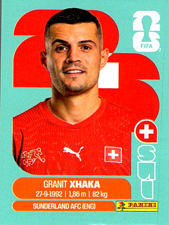 STICKERS FIFA WORLD CUP 2026 GRANIT XHAKA NºSUI 9