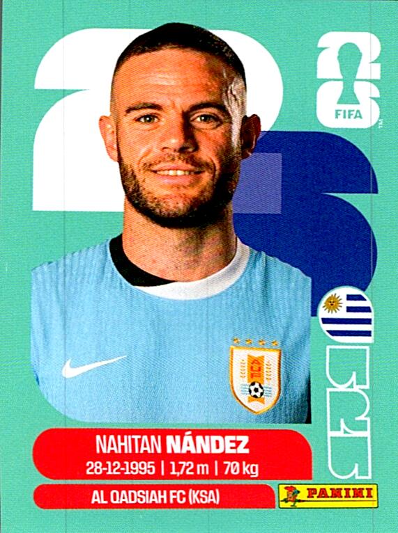 STICKERS FIFA WORLD CUP 2026 NAHITAN NANDEZ NºURU 9