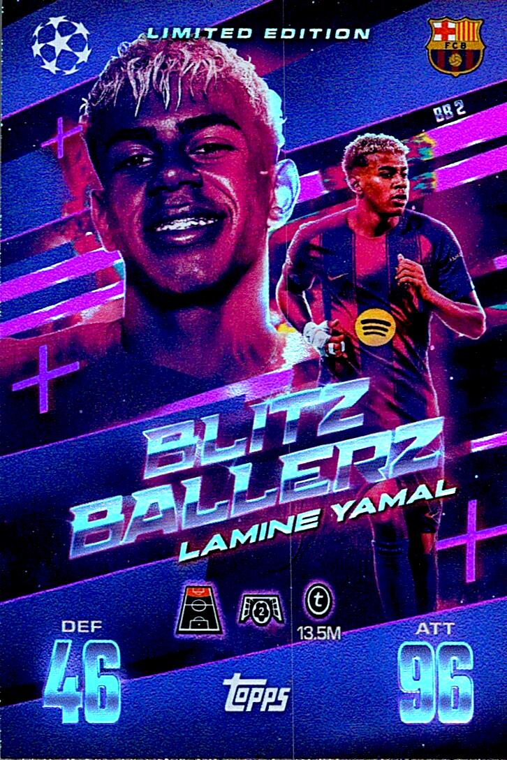 TOPPS MATCH ATTAX EXTRA 2025/26 LAMINE YAMAL BLITZ BALLERZ NºBB2