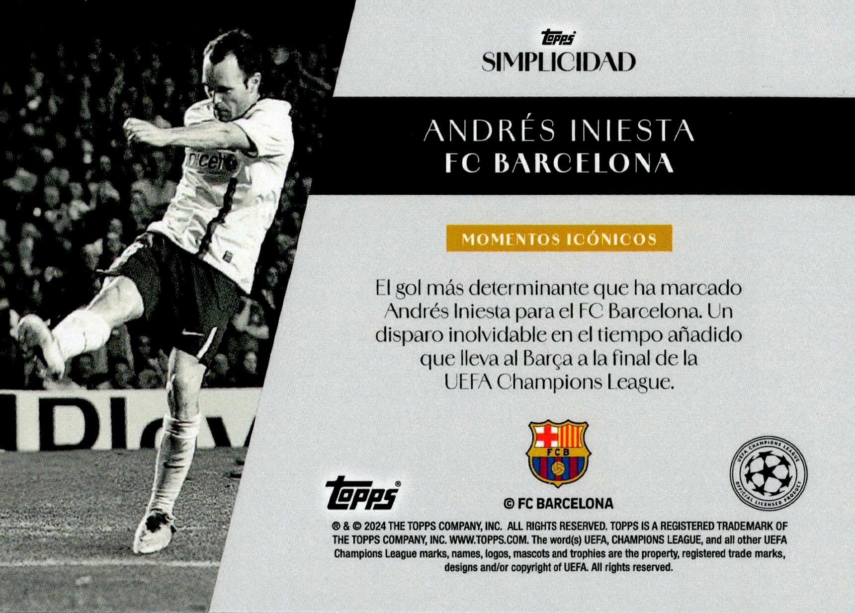 TOPPS SIMPLICIDAD UCL 2023/2024 ANDRÉS INIESTA