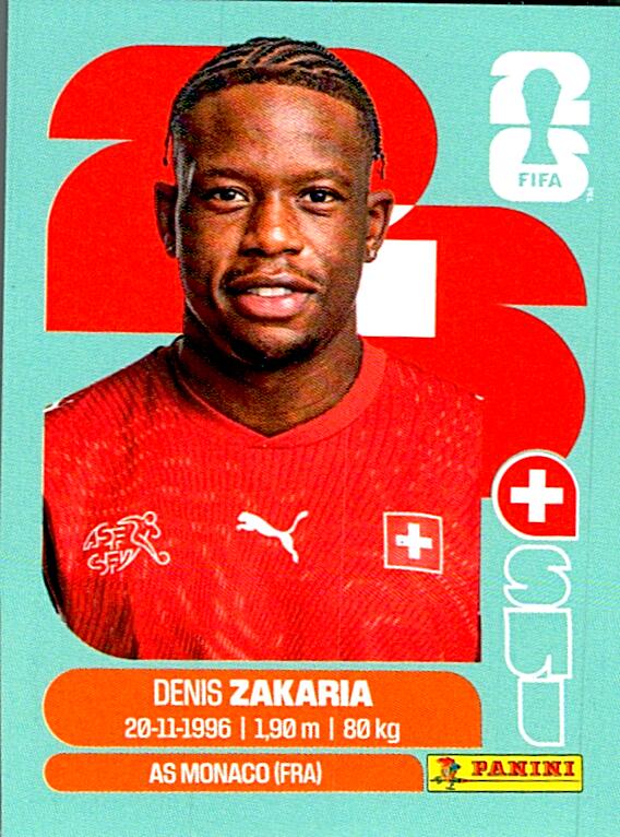 STICKERS FIFA WORLD CUP 2026 DENIS ZAKARIA NºSUI 10