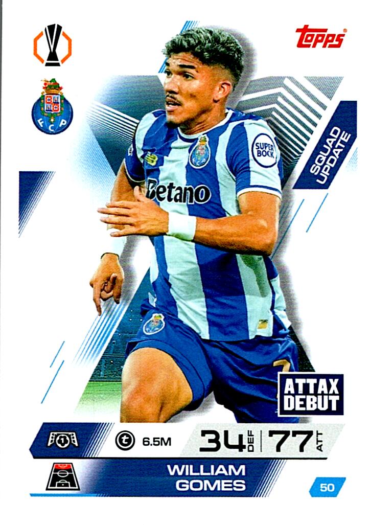TOPPS MATCH ATTAX EXTRA 2025/26 WILLIAM GOMES Nº50