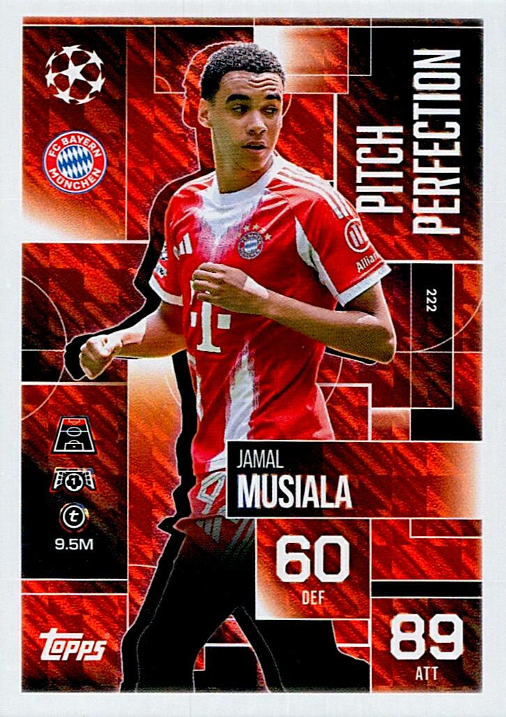 TOPPS MATCH ATTAX EXTRA 2025/26 JAMAL MUSIALA PITCH PERFECTION Nº222