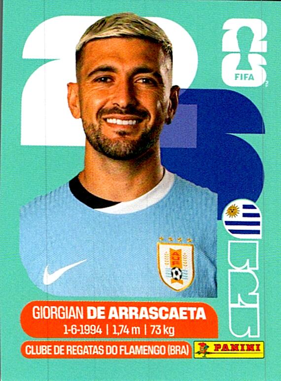 STICKERS FIFA WORLD CUP 2026 GIORGIAN DE ARRASCAETA NºURU 11