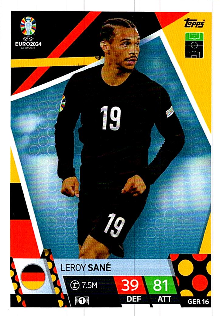 TOPPS MATCH ATTAX UEFA EURO 2024 LEROY SANE ALEMANIA NºGER16