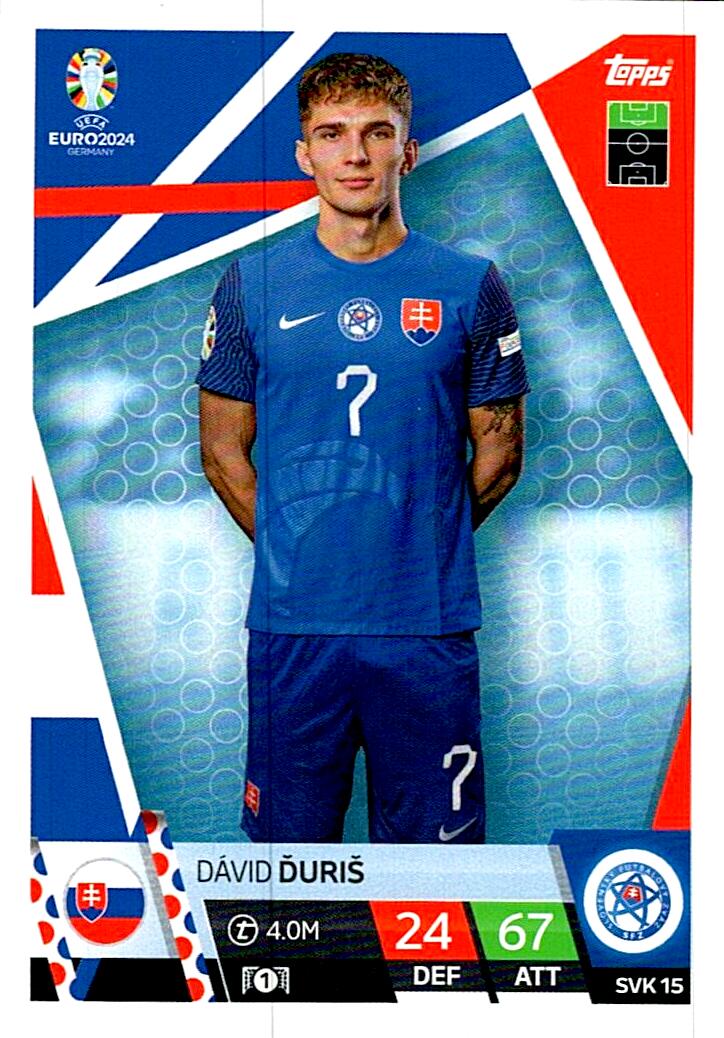 TOPPS MATCH ATTAX UEFA EURO 2024 DAVID DURIS ESLOVAQUIA NºSVK15
