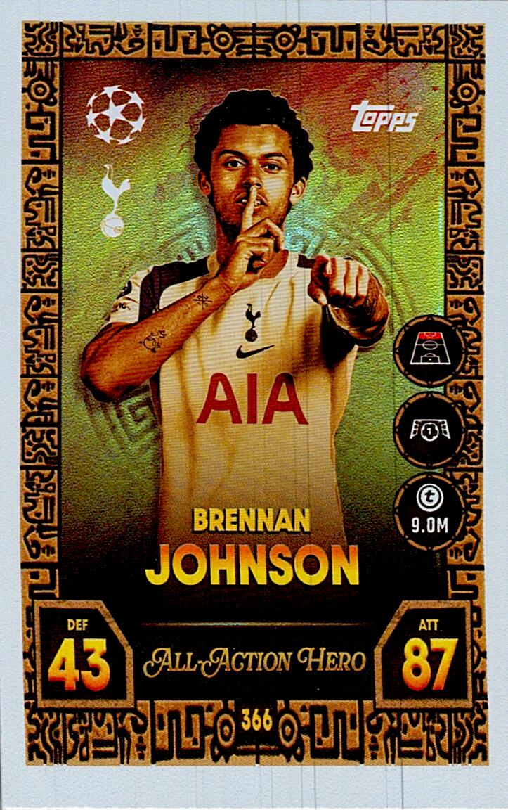 MATCH ATTAX CHAMPIONS LEAGUE 2025/2026 JOHNSON ALL ACTION HERO Nº366