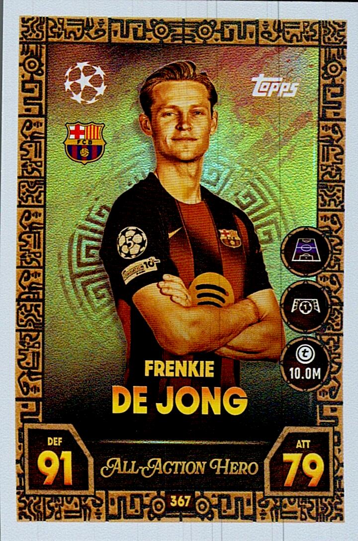 MATCH ATTAX CHAMPIONS LEAGUE 2025/2026 DE JONG ALL ACTION HERO Nº367