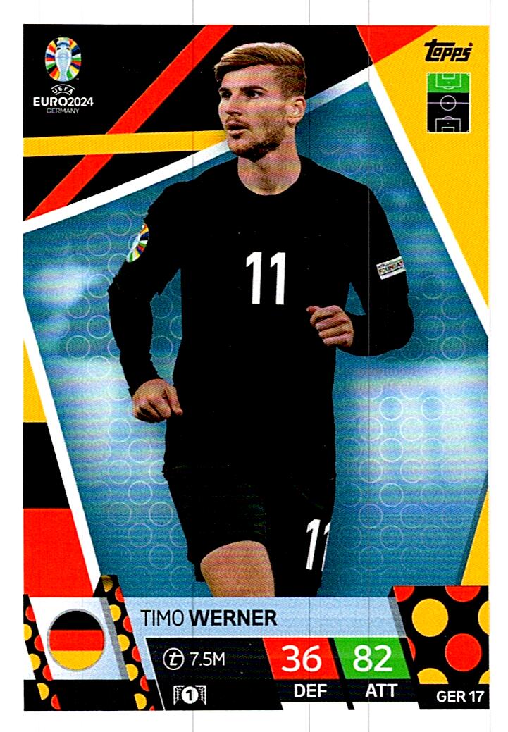 TOPPS MATCH ATTAX UEFA EURO 2024 TIMO WERNER ALEMANIA NºGER17