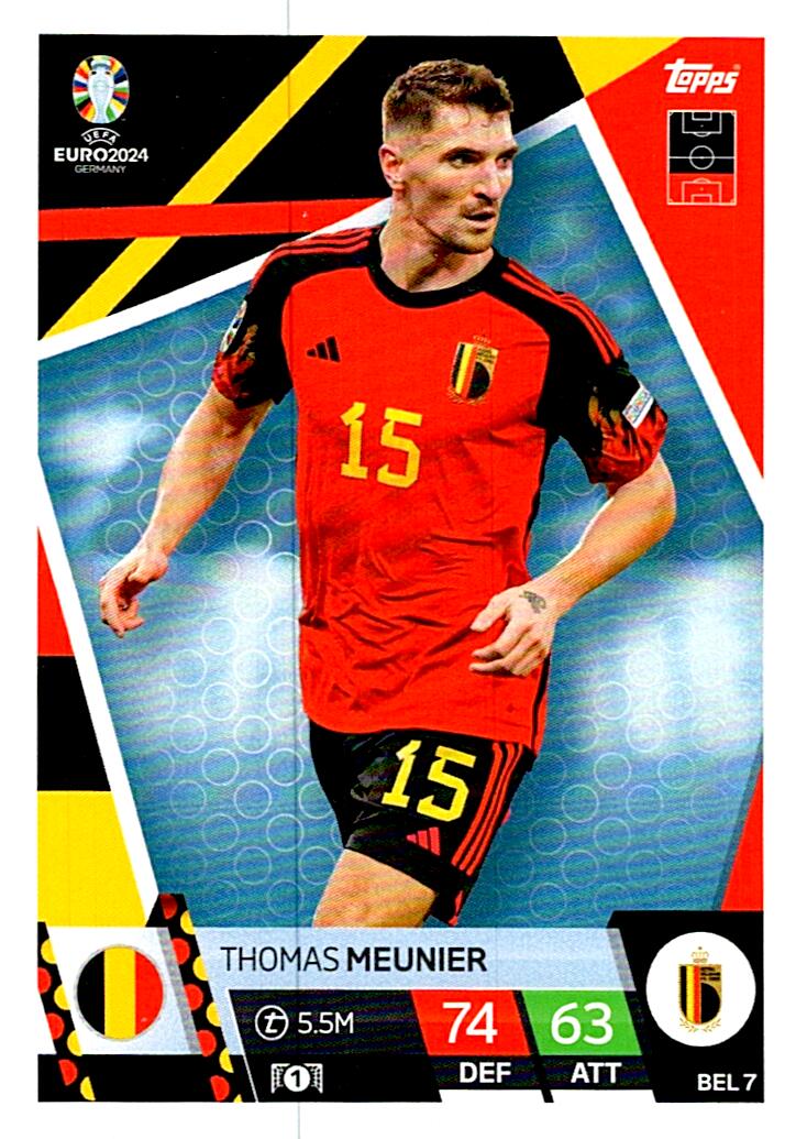 TOPPS MATCH ATTAX UEFA EURO 2024 THOMAS MEUNIER BELGICA NºBEL7