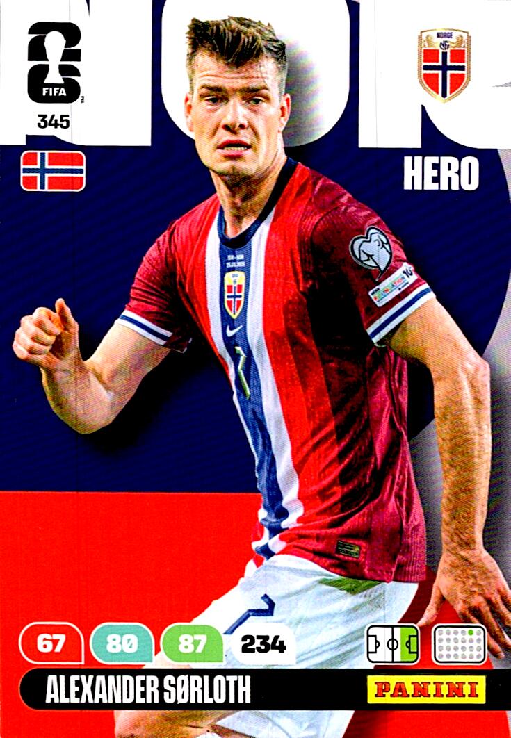 ADRENALYN WORLD CUP 2026 ALEXANDER SORLOTH NORWAY Nº345