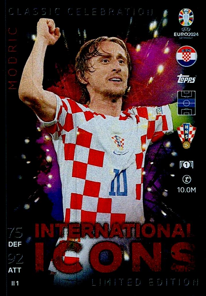 TOPPS MATCH ATTAX UEFA EURO 2024MODRIC INTERNACIONAL ICONS LIMITED EDITION NºLEII1