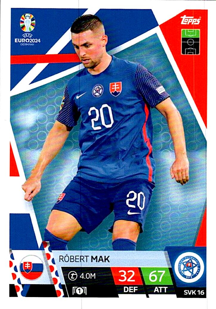 TOPPS MATCH ATTAX UEFA EURO 2024 ROBERT MAK ESLOVAQUIA NºSVK16