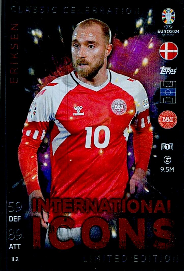TOPPS MATCH ATTAX UEFA EURO 2024 ERIKSEN INTERNACIONAL ICONS LIMITED EDITION NºII2