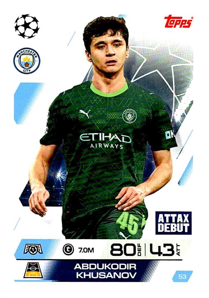 MATCH ATTAX CHAMPIONS LEAGUE 2025/2026 ABDUKODIR KHUSANOV Nº53