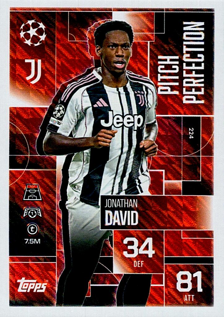 TOPPS MATCH ATTAX EXTRA 2025/26 JONATHAN DAVID PITCH PERFECTION Nº224