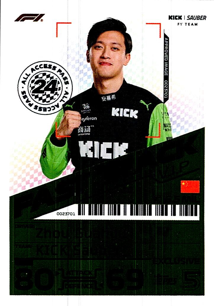 TOPPS TURBO ATTAX 2024 ZHOU GUANYU FAST TRACK MGA8