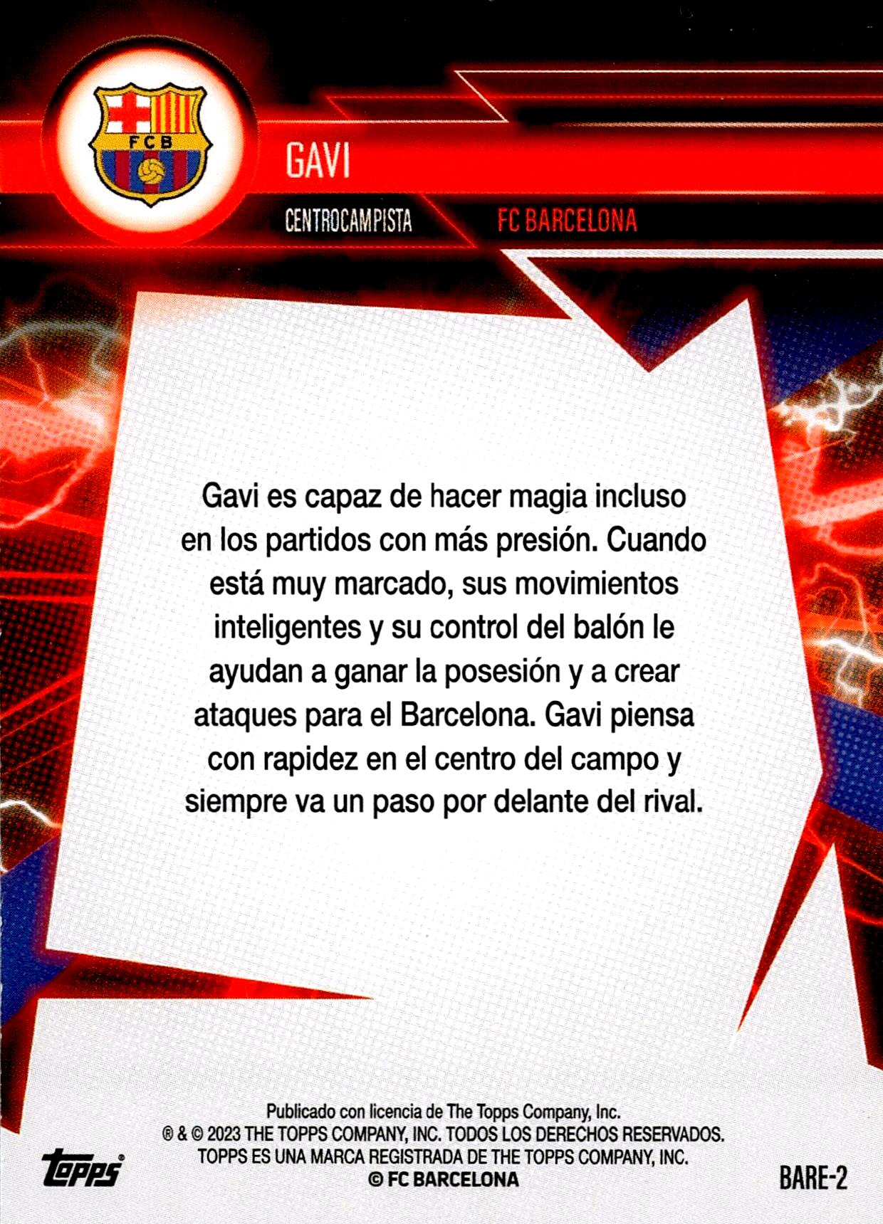 TOPPS FC BARCELONA 2022/2023 GAVI NºBARE-2