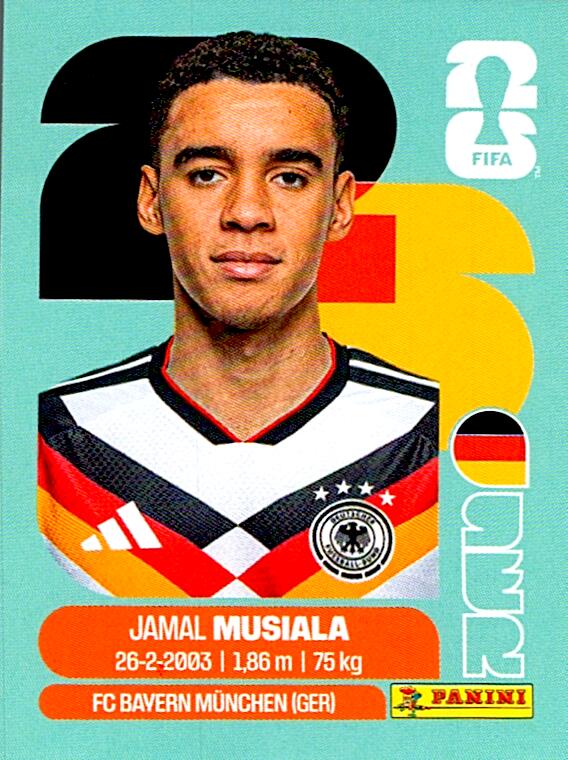 STICKERS FIFA WORLD CUP 2026 JAMAL MUSIALA NºGER 15