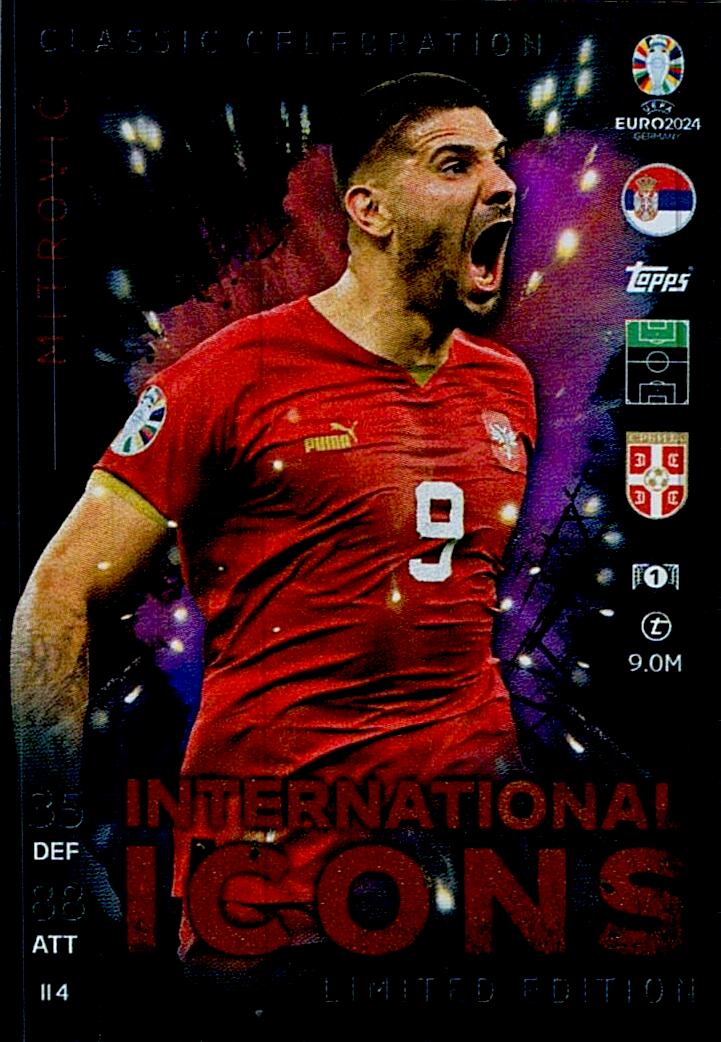 TOPPS MATCH ATTAX UEFA EURO 2024 MITROVIC INTERNACIONAL ICONS LIMITED EDITION NºII4