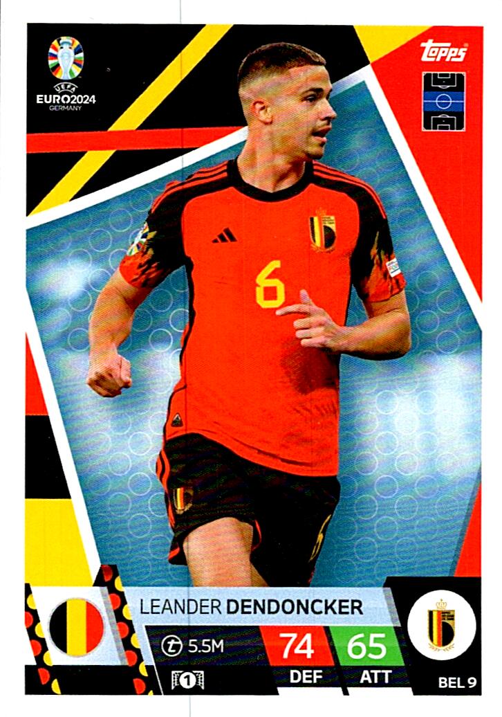 TOPPS MATCH ATTAX UEFA EURO 2024 LEANDER DENDONCKER BELGICA NºBEL9